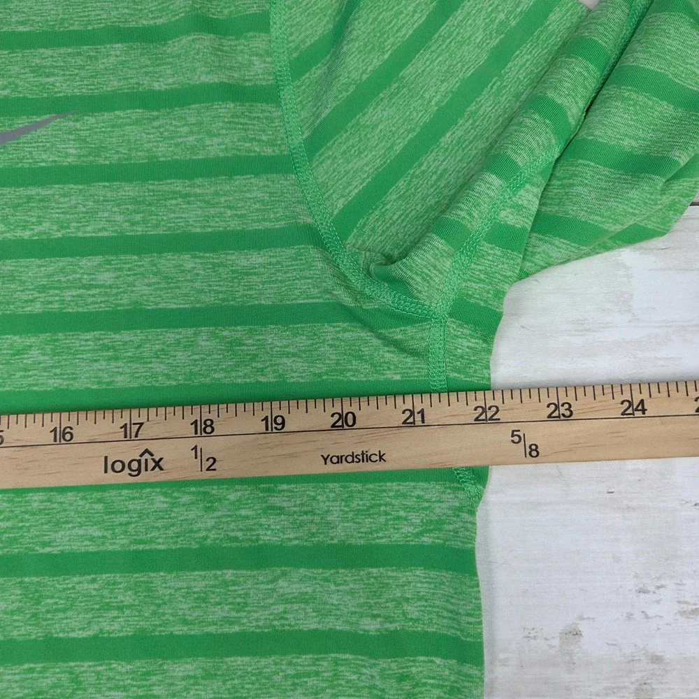 Nike Dri-FIT Running Quarter Zip Pullover Men Large Green Striped 642911-361